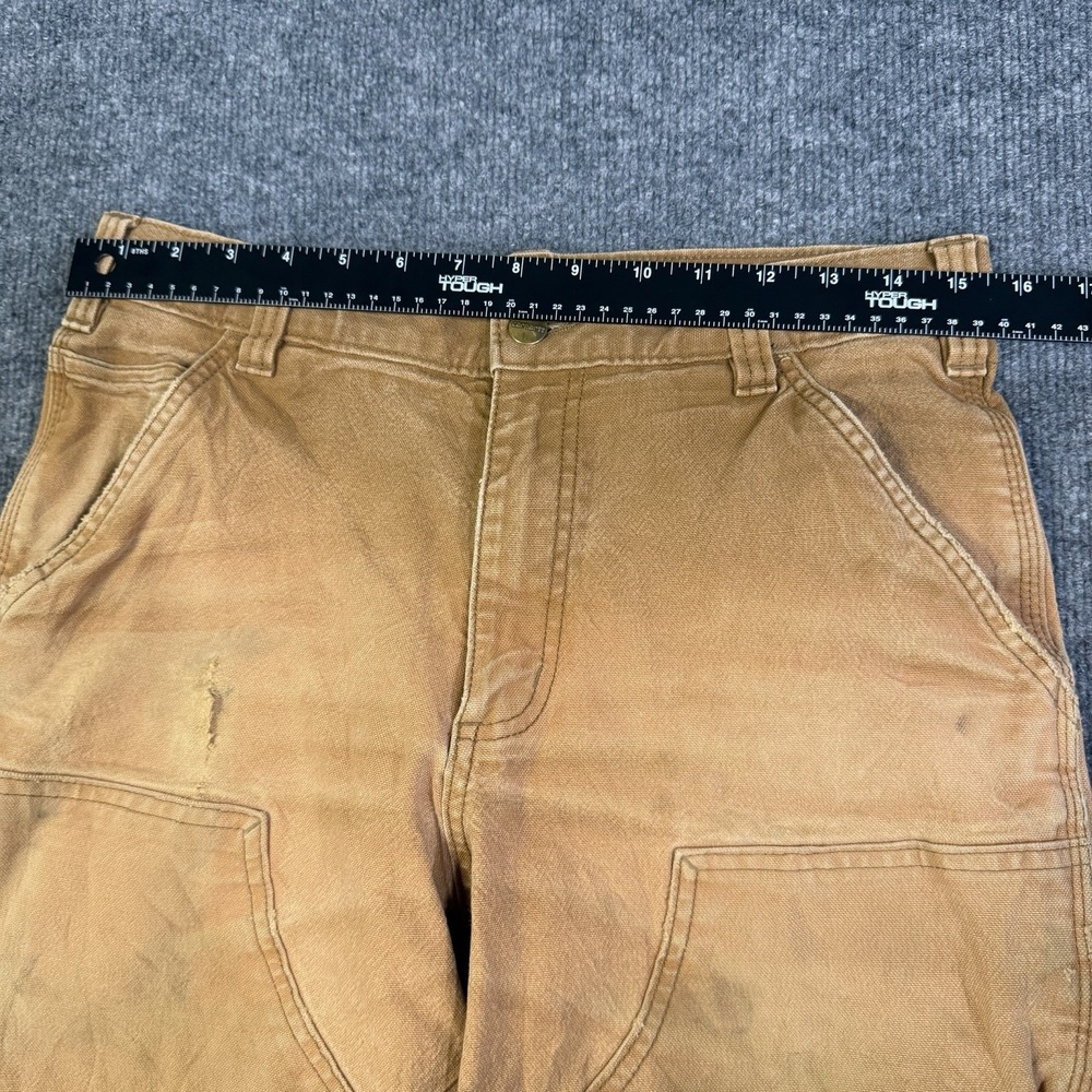 Carhartt Dungaree Pants Men 31x34 Brown Double Knee Canvas Utility Carpenter - Picture 4 of 16
